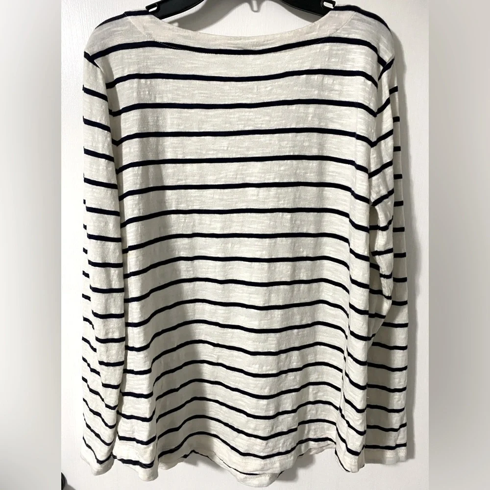 Talbots Women’s Striped Sequined Fox Top - Picture 3 of 5